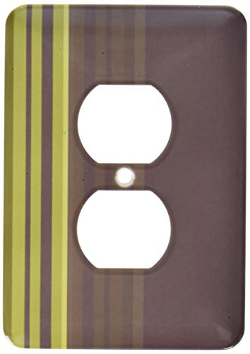 3dRose lsp_30052_6 Two Plug Outlet Cover with Funky Retro Stripes, Green