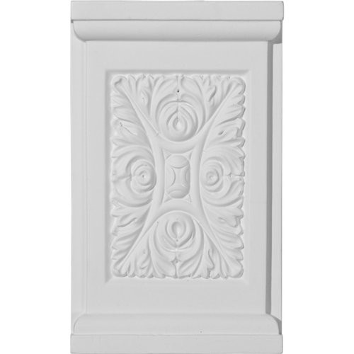 Ekena Millwork PB05X08X01ME-CASE-2 5 W x 8 5/8" H x 1 1/4" P Medway (2-Pack) Plinth Block, 5 1/4" W x x 1 1/4" P, Primed White