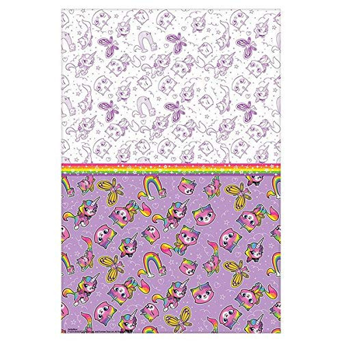 Amscan Rainbow Butterfly Unicorn Kitty Plastic Tablecover