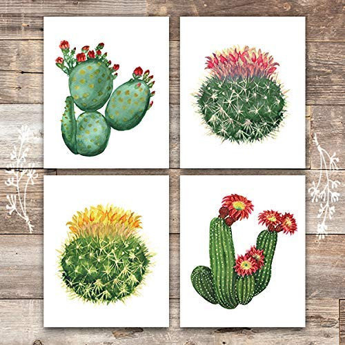 Cactus Wall Decor Art Prints (Set of 4) - Unframed - 8x10s | Botanical Prints Cactus Wall Decor Art Prints (Set of 4) - Unframed - 8x10s | Botanical Prints