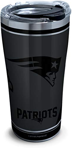 Tervis 1332196 NFL 100-New England Patriots Stainless Steel Insulated Tumbler with Clear and Black Hammer Lid, 20 oz, Silver