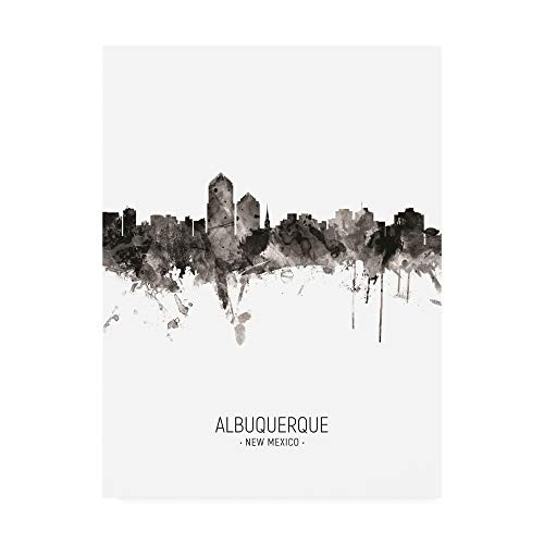 Trademark Fine Art Albuquerque New Mexico Skyline Portrait II by Michael Tompsett, 18x24