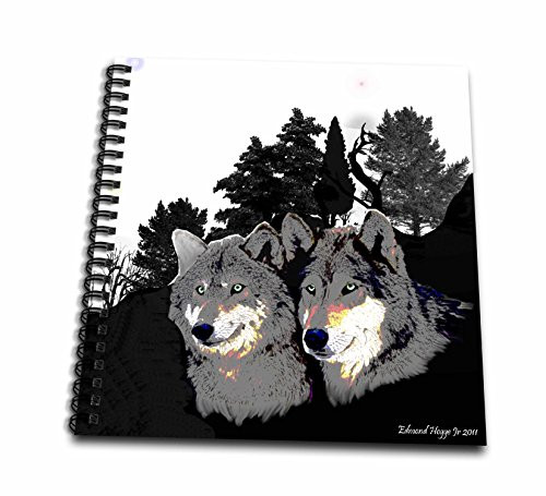 3dRose db_22832_1 Rocky Mountain Wolves Drawing Book, 8 by 8-Inch