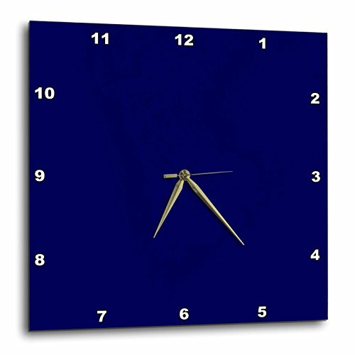3dRose LLC Navy Blue 10 by 10-Inch Wall Clock