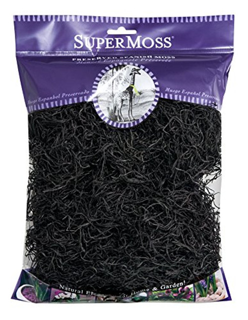 SuperMoss (26965) Spanish Moss Preserved, Black, 4oz