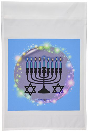 3dRose fl_8355_1 Menorah Stars Garden Flag, 12 by 18-Inch