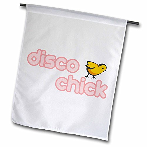 3dRose fl_16532_1 Garden Flag, 12 by 18-Inch, Disco Chick