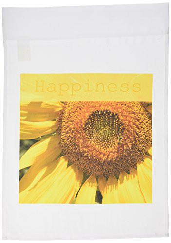 3dRose fl_33800_1 Yellow Happiness Sunflower Flowers Inspirational Photography Garden Flag, 12 by 18-Inch