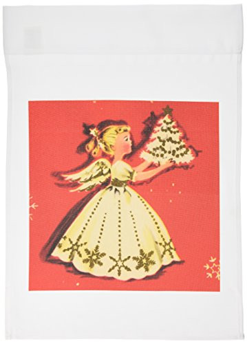 3dRose fl_35930_1 Angel with Christmas Tree Garden Flag, 12 by 18-Inch
