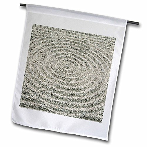 3dRose fl_76383_1 Japan/Kyoto/Tofukuji Temple/Zen Pattern in Sand AS15 RTI0664 Rob Tilley Garden Flag, 12 by 18-Inch