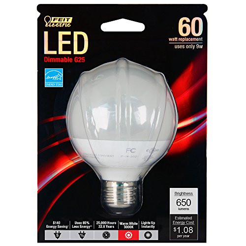 Feit G25/650/LEDG2 60W Equivalent G25 Frost Medium Base LED Light