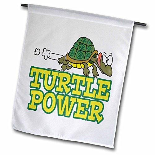3dRose fl_104435_1 Turtle Power Cute Turtle Cartoon Garden Flag, 12 by 18-Inch