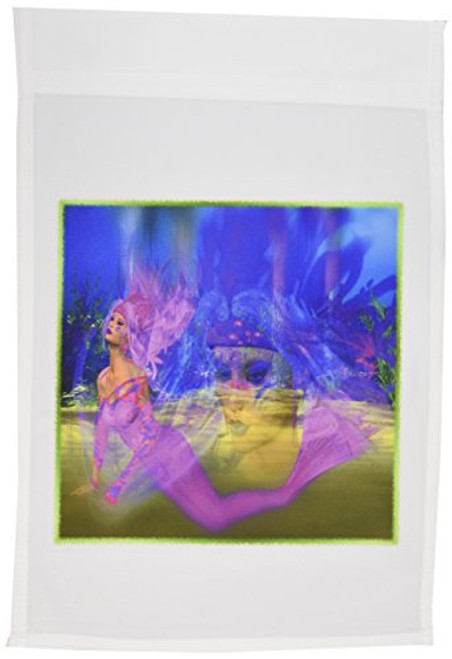 3dRose fl_108164_1 Mermaid Fantasy Garden Flag, 12 by 18-Inch