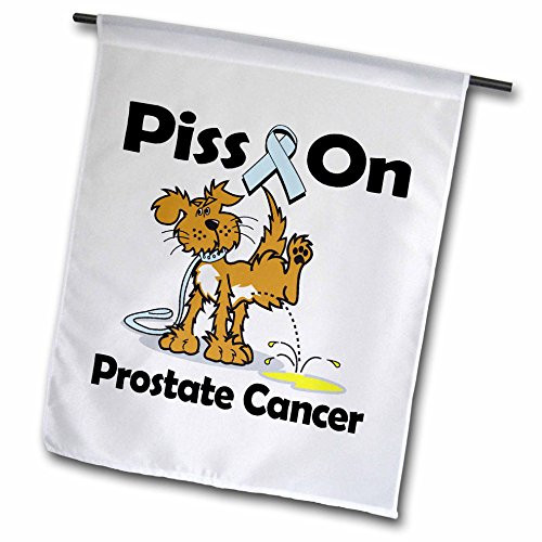 3dRose fl_115916_1 Piss on Prostate Cancer Awareness Ribbon Cause Design Garden Flag, 12 by 18-Inch