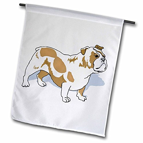 3dRose fl_129119_1 Garden Flag, 12 by 18-Inch, Cute and Cuddly Canine Spotted English Bulldog