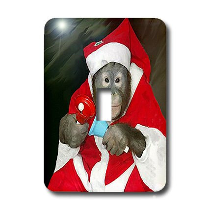 3dRose lsp_4579_1"Christmas Monkey" Single Toggle Switch