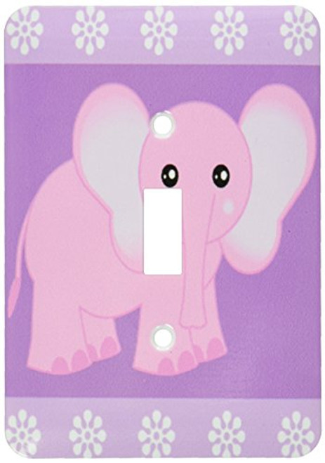 3dRose lsp_6098_1 Pink Baby Elephant Single Toggle Switch, Multicolor