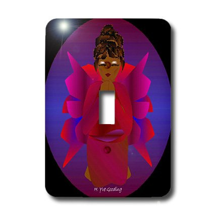 3dRose lsp_6923_1"African-American Angel Baby Girl Praying" Single Toggle Switch Multicolor