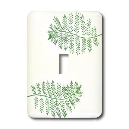 3dRose lsp_17547_1 Two Green Ferns Toggle Switch