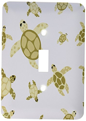 3dRose LLC lsp_20337_1 Cute Sea Turtle Design Green and Blue - Single Toggle Switch