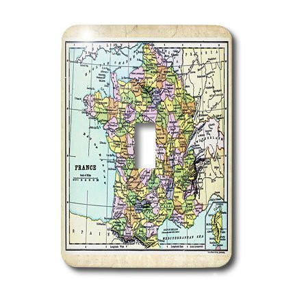 3dRose lsp_39007_1 Old Map Of France Single Toggle Switch