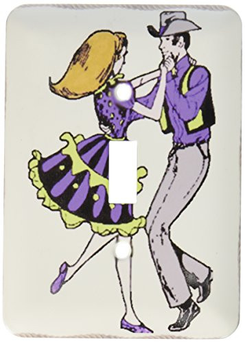 3dRose lsp_39650_1 Rope Framed Line Dancing Couple Single Toggle Switch