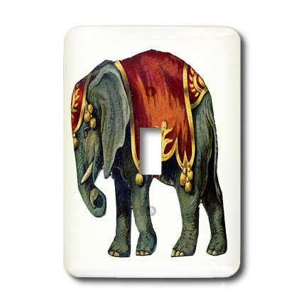 3dRose lsp_41554_1""Vintage Circus Elephant" Single Toggle Switch
