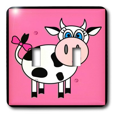 3dRose lsp_6095_2 Happy Cow Girl Double Toggle Switch Multicolor