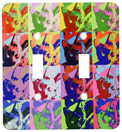 3dRose LLC lsp_8063_2 Cartoon Cat Pop Art Double Toggle Switch