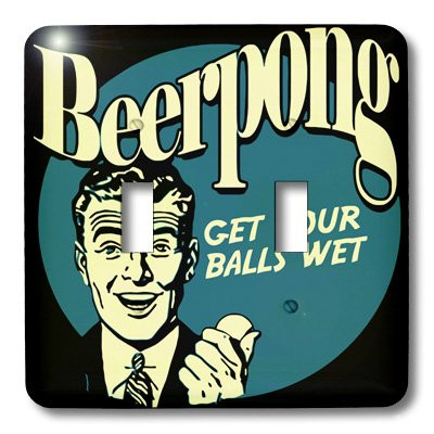 3dRose LLC lsp_20579_2 Retro Beer Pong Double Toggle Switch