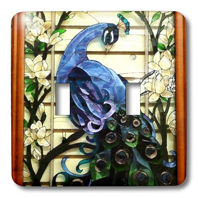3dRose lsp_25288_2 Peacock Proud Double Toggle Switch