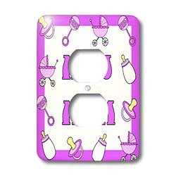 3dRose LLC lsp_12124_6 New Mom Gifts Purple Baby Girl 2 Plug Outlet Cover