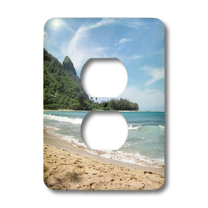 3dRose lsp_22974_6 Hawaii Beach Ii 2-Plug Outlet Cover