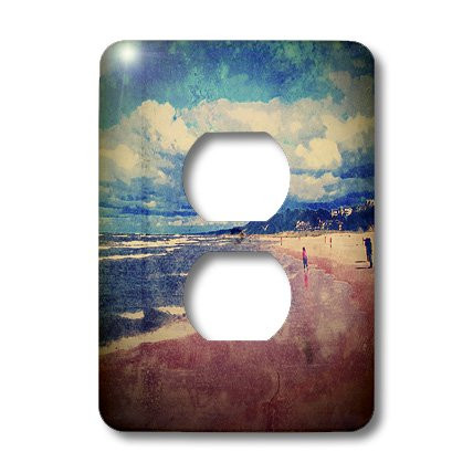 3dRose lsp_39413_6"A Day at The Beach-from A Photograph of Lake Holland, Michigan" 2 Plug Outlet Cover
