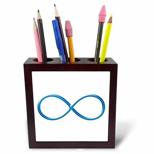 3dRose ph_41794_1 Infinity Symbol 'Blue' Tile Pen Holder, 5-Inch