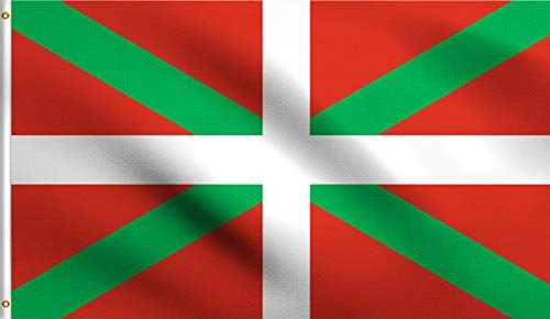 DMSE Basque Biscay Green St. Andrew's Cross Flag 3X5 Ft Foot 100% Polyester 100D Flag UV Resistant (3'X5' Ft Foot)