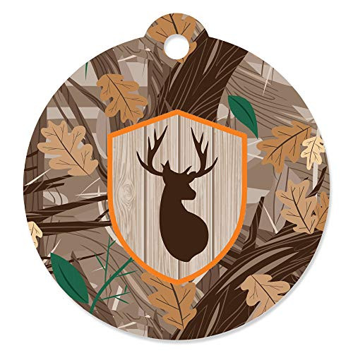Gone Hunting - Deer Hunting Camo Baby Shower or Birthday Party Favor Gift Tags (Set of 20)