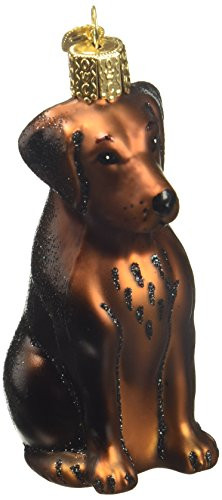 Old World Christmas Ornaments: Chocolate Labrador Glass Blown Ornaments for Christmas Tree