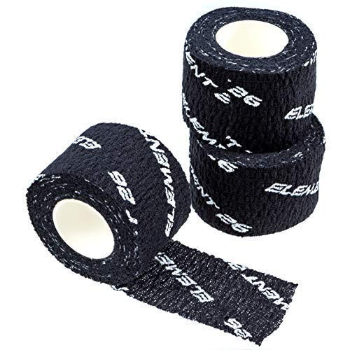 Athletic Weight Lifting Tape - Tearable Crossfit Tape - Elastic Hook Grip Tape - Sticky Tape with No-Residue Technology - Easy Tear Tape (Black, 3 Rolls - 1.5" Width)
