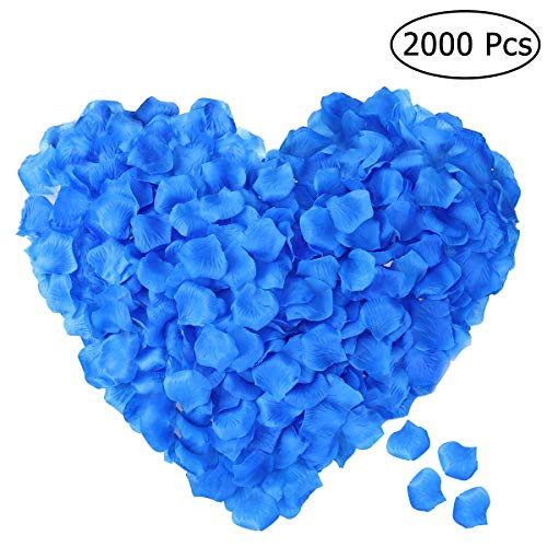 ETEREAUTY Rose Petals, 2000pcs Silk Rose Petals Artificial Flower Petals for Wedding Confetti Flower Girl, Romantic Night and Valentine Day Flower Decoration Blue ETEREAUTY Rose Petals, 2000pcs Silk Rose Petals Artificial Flower Petals for Wedding Confetti Flower Girl, Romantic Night and Valentine Day Flower Decoration Blue