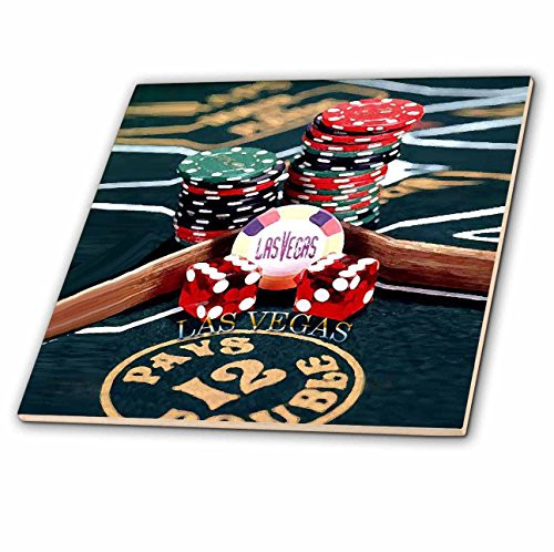3dRose ct_4395_3 Las Vegas Ceramic Tile, 8-Inch