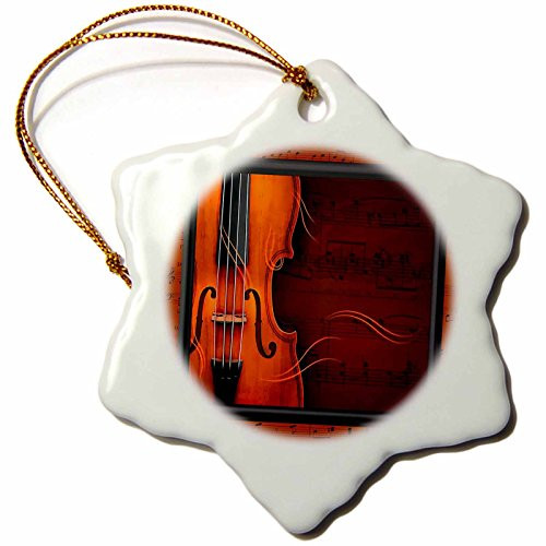 3dRose ORN_18390_1 Violin or Fiddle-Snowflake Ornament, Porcelain, 3-Inch 3dRose ORN_18390_1 Violin or Fiddle-Snowflake Ornament, Porcelain, 3-Inch
