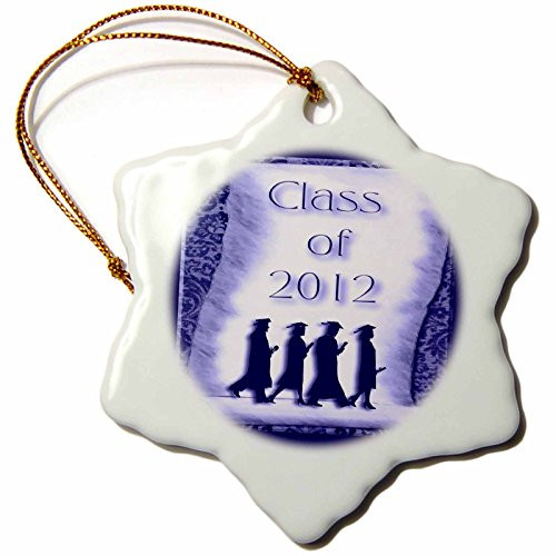 Beverly Turner Photography Graduates Class of 2012 on Diploma Blue Snowflake Porcelain Ornament, 3-Inch