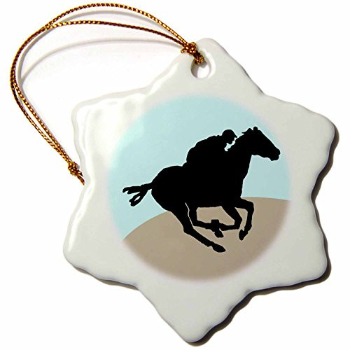 3dRose ORN_25986_1 Horse Racing-Snowflake Ornament, 3-Inch, Porcelain 3dRose ORN_25986_1 Horse Racing-Snowflake Ornament, 3-Inch, Porcelain