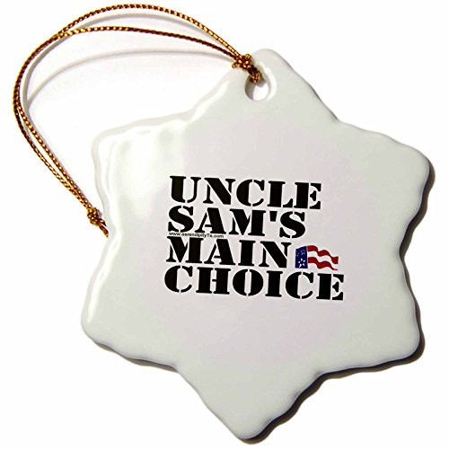 3dRose ORN_45110_1 USMC-Snowflake Ornament, Porcelain, 3-Inch
