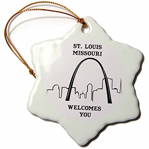 3dRose orn_57021_1 St. Louis, Missouri Welcomes You, Line Art-Snowflake Ornament, Porcelain, 3-Inch 3dRose orn_57021_1 St. Louis, Missouri Welcomes You, Line Art-Snowflake Ornament, Porcelain, 3-Inch