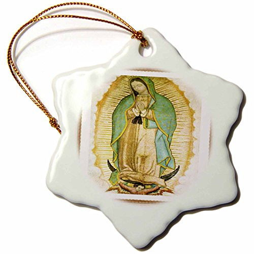 3dRose orn_60684_1 Photo of Painting of Our Lady of Guadalupe Snowflake Porcelain Ornament, 3-Inch 3dRose orn_60684_1 Photo of Painting of Our Lady of Guadalupe Snowflake Porcelain Ornament, 3-Inch