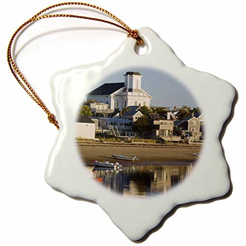 3dRose orn_90995_1 MASSACHUSETTS, Cape Cod Provincetown US22 WBI0471 Walter Bibikow Snowflake Porcelain Ornament, 3-Inch