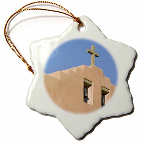 3dRose orn_92958_1 New Mexico, Santa Fe, Adobe Style Church US32 RTI0125 Rob Tilley Snowflake Porcelain Ornament, 3-Inch 3dRose orn_92958_1 New Mexico, Santa Fe, Adobe Style Church US32 RTI0125 Rob Tilley Snowflake Porcelain Ornament, 3-Inch