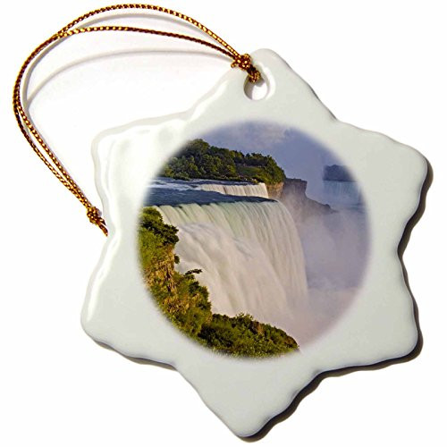 3dRose Danita Delimont - Niagara Falls - NY, Niagara Falls, American Falls, Horseshoe Falls - US33 BJA0029 - Jaynes Gallery - 3 inch Snowflake Porcelain Ornament (orn_93047_1)